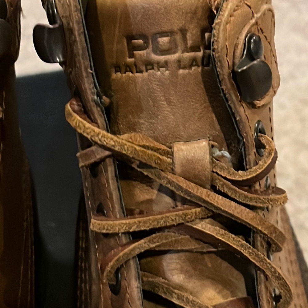 Polo Ralph Lauren Burson leather Boots new tan briarwood Men’s Sizes - Picture 7 of 10
